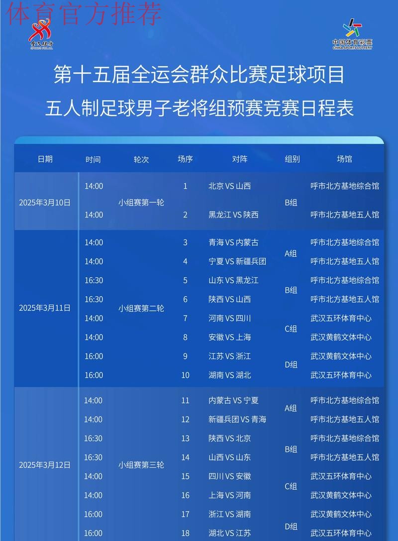 十五运足球4个组别决赛阶段比赛分组出炉 各路劲旅争夺桂冠
